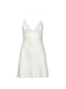 SILK-SATIN MINI DRESS WITH CHANTILLY LACE